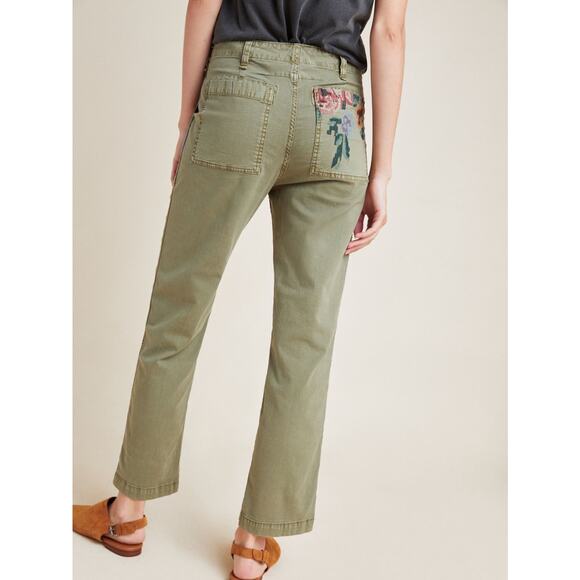 ANTHROPOLOGIE Relaxed Embroidered Trouser Size 29 - Picture 2 of 9